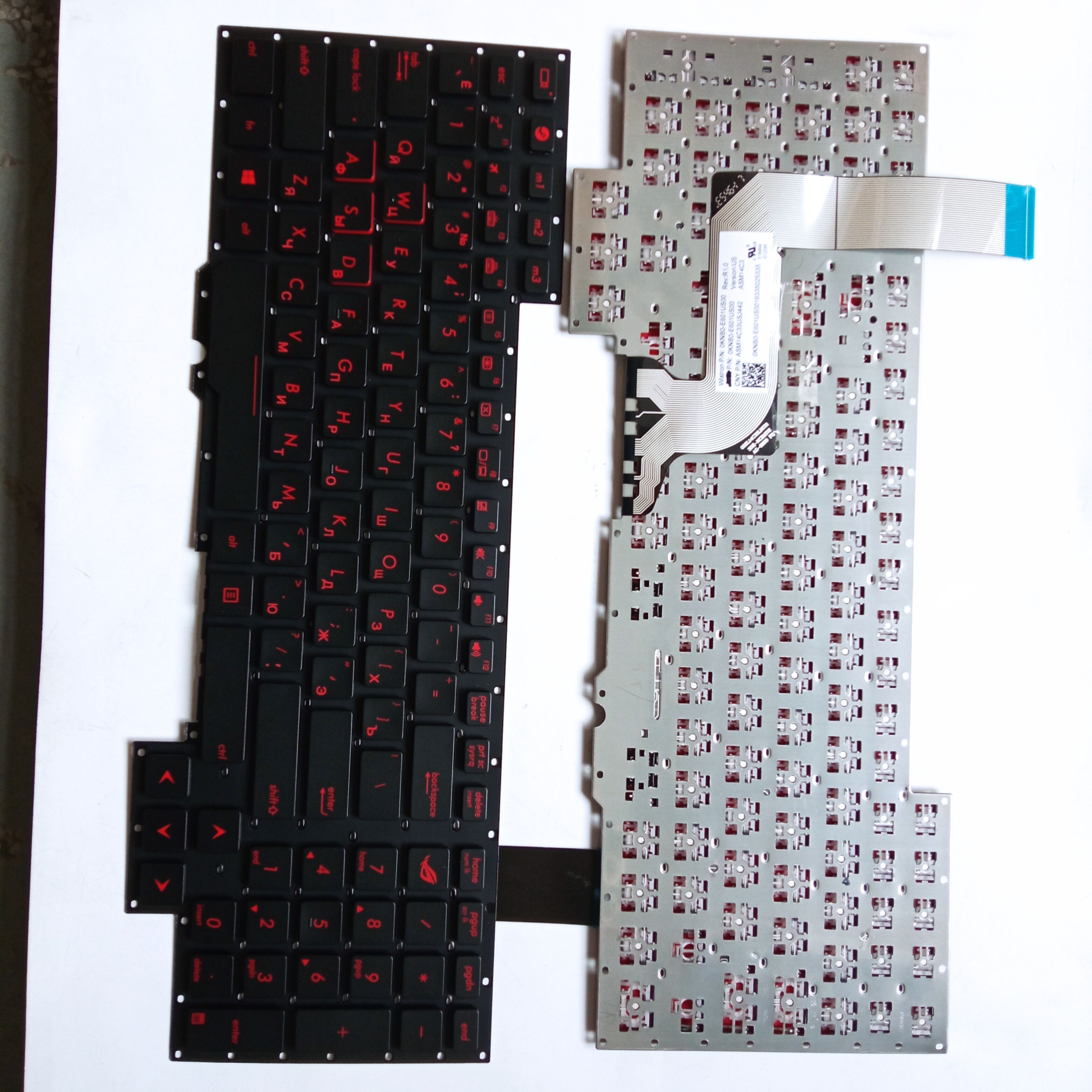 Picture of New Replacement Laptop Keyboard For ASUS G751 BLACK Red Printing RU Layout